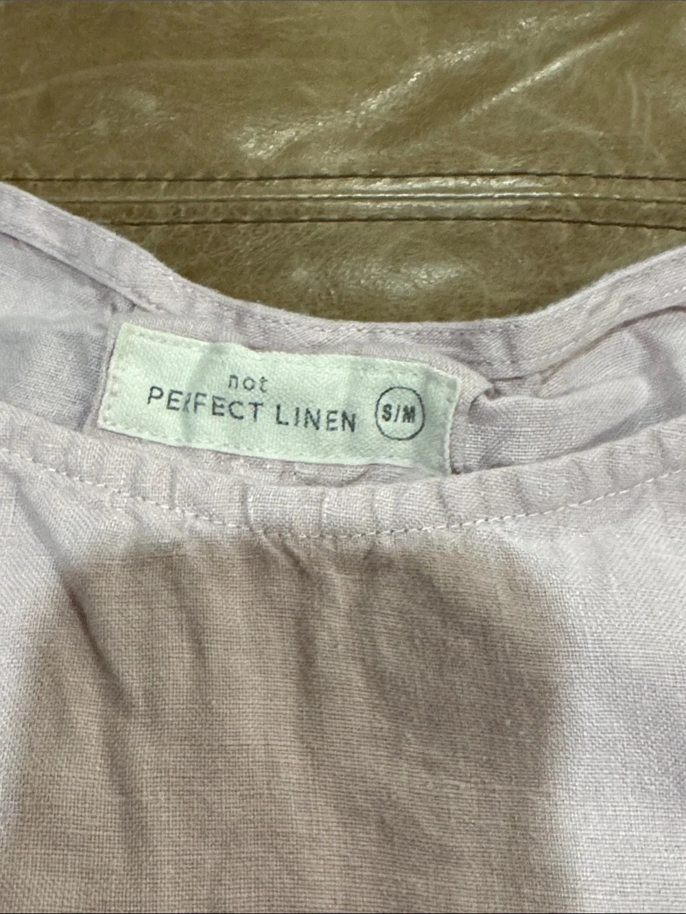 notPERFECTLINEN Pale Pink High-Low Relaxed Linen-Blend Tunic S/M - Picture 7 of 9
